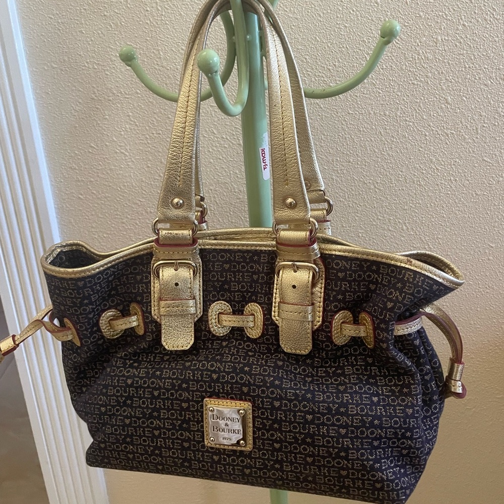 Dooney & Bourke Navy/Gold Satchel